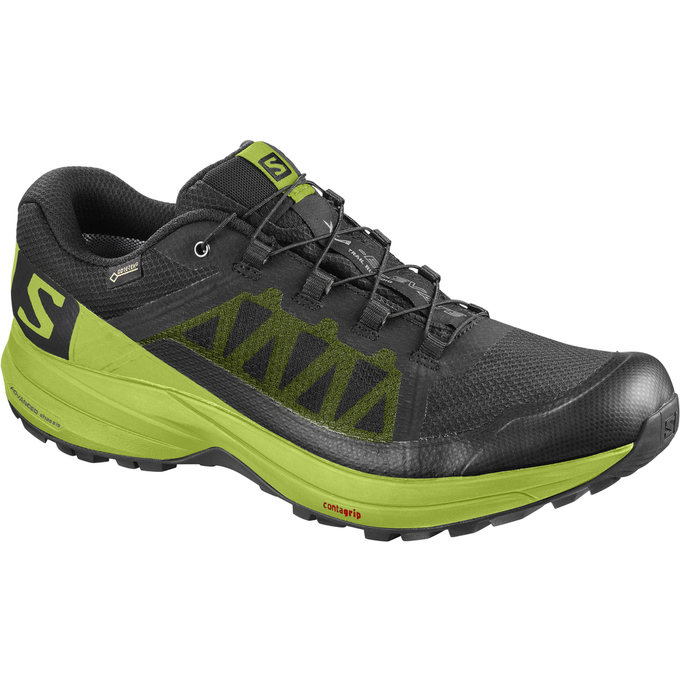 Salomon Israel XA ELEVATE GTX® - Mens Trail Running Shoes - Black/Dark Green (YSJU-13860)